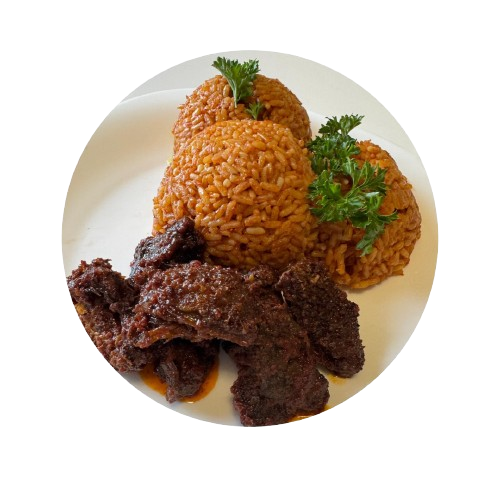 Jollof rice and beef